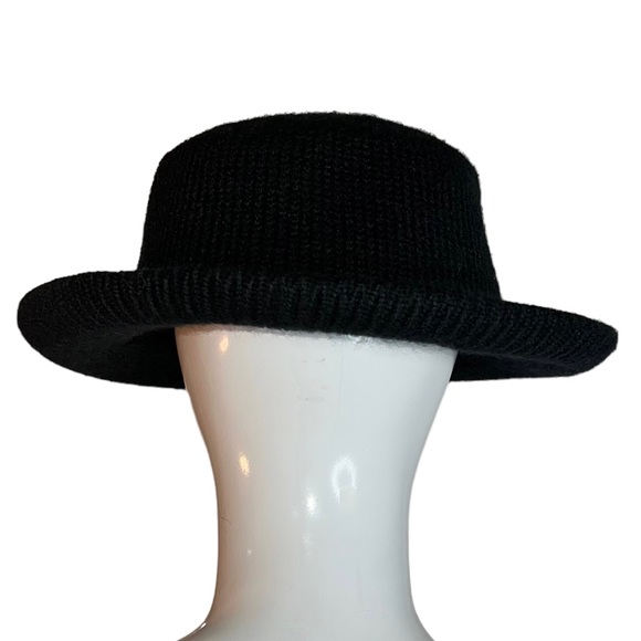 Arlin Vintage Black Knit Kettle Brim Hat - Picture 3 of 7